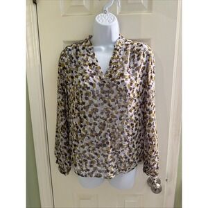 Pendleton Silk Blouse Women's Sz 6 Top Shirt Sheer Office Business Long Sleeve‎